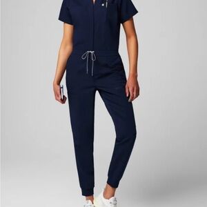 Navy, madrin collar one jump suit (Empower Scrub)